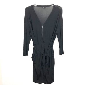 Cos Knit Tie Zip Up Draped Dress